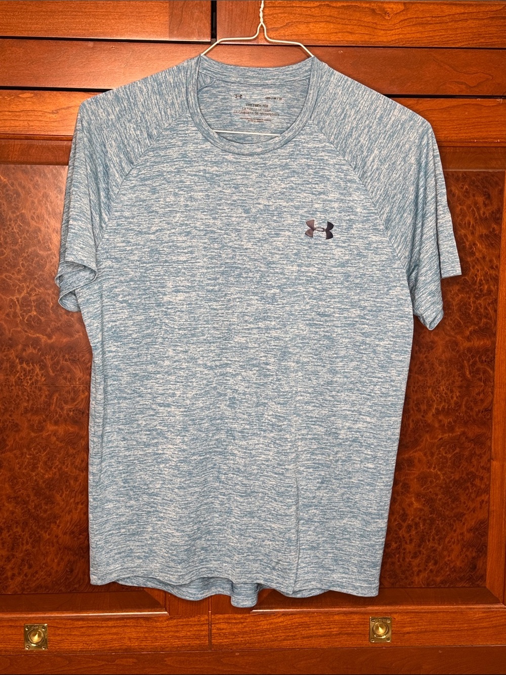 Under Armour men’s M Heathered Light teal Blue tech Performance Short Sleeve Tee